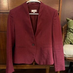 LOFT Women's Deep Red Textured Blazer